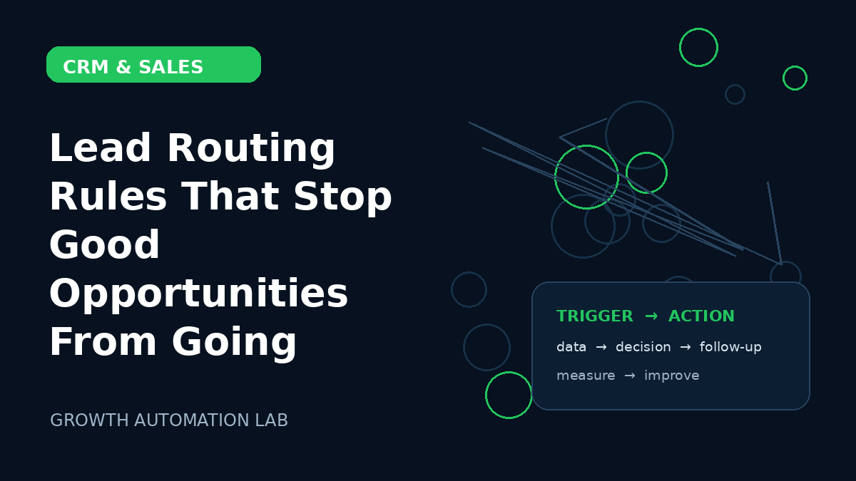 Lead Routing Rules That Stop Good Opportunities From Going Cold